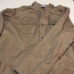 Chico’s khaki stand up collar jacket